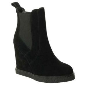 VANELI JABEL Women’s Black Suede Water Resistant Wedge Ankle Boot Size 8N